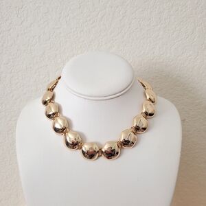 Anthropologie Gold Dome Link Necklace